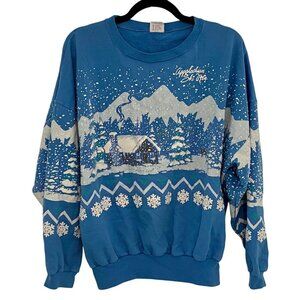 Vintage Appalachian Ski Sweatshirt Winter Puffy Paint Made USA Adult One Size